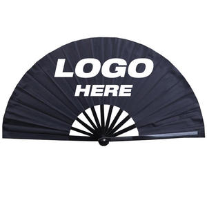 Wholesale Custom Printed Large Folding UV Reactive Hand Fans 13 Inch Large Folding Bamboo Hand Fan Big Club Fan for Events