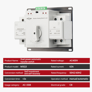 Công nghiệp điện <span class=keywords><strong>ATS</strong></span> 2P 4P 4ka 2 đầu vào 1 đầu ra 63A 400V 50/60Hz <span class=keywords><strong>ATS</strong></span> MCB loại điện kép tự động chuyển CB Loại chuyển đổi - Product Image 6