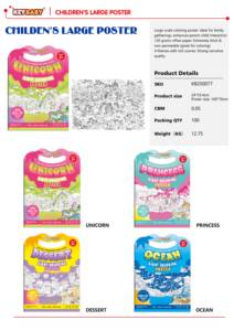 Keybaby personnalisé Dessin Service D'impression Princesse Thème Géant Enfants Coloriage Bannière Affiche pour Mur - Product Image 2