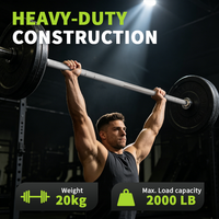 Barre d'haltères HUISHENG 2000LB 20kg, longueur 2200mm, diamètre de la tige 28mm, barre de musculation professionnelle pour la musculation en salle de sport