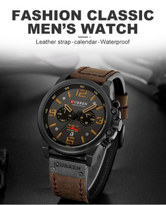 Reloj <span class=keywords><strong>de</strong></span> Pulsera CURREN 8314 Unisex <span class=keywords><strong>de</strong></span> Lujo con Correa <span class=keywords><strong>de</strong></span> Cuero, Pantalla IPS, Función <span class=keywords><strong>de</strong></span> Calendario, Estilo Casual y <span class=keywords><strong>de</strong></span> Negocios - Product Image 3
