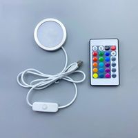 Lampe LED ronde avec prise, kit de lampe LED RGBW 001, lumière USB réglable à 17 couleurs pour kit de lampe LED Bambu Lab 001 Makerworld MH001