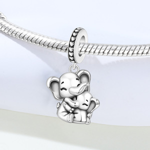 Cute and stylish DIY white brass elephant <b>beaded</b> <b>bracelet</b>/pendant, a great accessory and birthday gift for girls - Product Image 2