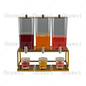 Onawei vàng thép không gỉ 3/6/9L nước ép trái cây Dispenser máy trong suốt container uống máy rút nước giải khát Dispenser - Product Image 1