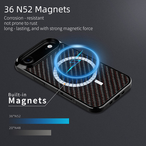 <span class=keywords><strong>เคส</strong></span>โทรศัพท์ลายคาร์บอนไฟเบอร์แท้ สีดำล้วน สำหรับ 17AIR ดีไซน์แม่เหล็กกันกระแทก รุ่น 17pro/17pro Max/17 - Product Image 1