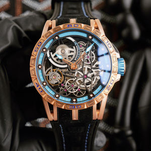 Personalized Hollow Tourbillon Luxury Classic Sports Automatic Watch GPS <b>Leather</b> <b>Strap</b> Water Resistant Custom Logo Flying Men's - Product Image 6