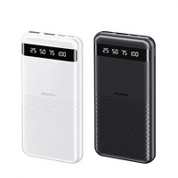 Batterie externe REMAX 10000mAh, charge rapide, chargeur portable, écran LED, type-C, USB, Power Pack