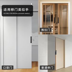 German Style Embedded Pocket Sliding <b>Door</b> Handle 3mm Thickness Push Pull Concealed <b>Door</b> Handle - Product Image 2