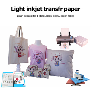 Pla fer <span class=keywords><strong>sur</strong></span> 100 feuilles Pack A3/A4 <span class=keywords><strong>papier</strong></span> de transfert de chaleur à jet d'encre léger pour imprimante à jet d'encre coton T-Shirt impression <span class=keywords><strong>sur</strong></span> tissu - Product Image 4