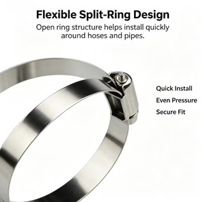 <span class=keywords><strong>Collier</strong></span> de serrage OEM en acier inoxydable 304, <span class=keywords><strong>à</strong></span> serrage manuel, <span class=keywords><strong>auto</strong></span>-<span class=keywords><strong>serrant</strong></span>, de style américain, fixe, pour tuyau d'air et tuyau d'eau - Product Image 5