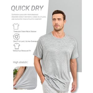 Men <b>Sleep</b> <b>T</b>-<b>Shirt</b> Short Sleeve 100% Cotton Soft Breathable Relaxed Fit for Sleeping and Lounging - Product Image 4