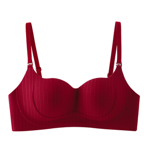 Soutiens-gorge sans couture pour femmes, doux pour la peau, sans armatures, en tricot une pièce, bonnet 3/4, bretelles réglables, sexy, respirant, fin - Product Image 1