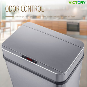 Cesto <span class=keywords><strong>de</strong></span> Basura Inteligente <span class=keywords><strong>de</strong></span> 12L, 15L, 50L, 60L, con Sensor Inteligente, Acero Inoxidable, Automático, para Cocina, sin Contacto - Product Image 4