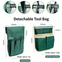 Tabouret pliant multifonctionnel pour jardinage |   Banc de jardinage 2 en 1 pour s'agenouiller et s'asseoir avec pochette à outils, siège de travail extérieur pour pelouse