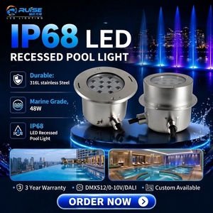 ไฟ LED ใต้น้ำแบบหรี่แสงได้ทำจากสเตนเลสสตีล316L 36W RGB/RGBW กันน้ำ IP68 DMX 24V LED - Product Image 4