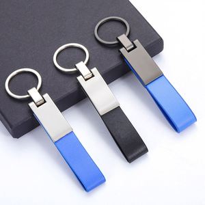 OEM <b>Custom</b> 3D Metal Leather Keychain Home Car <b>Key</b> Holder Customization Luxury Faux PU Leather <b>Key</b> Chain - Product Image 3