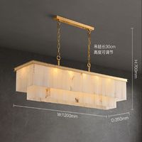 Lámpara de Araña LED de Latón y Alabastro Natural, Estilo Nórdico Moderno de Lujo, para Instalación en Sala de Estar o Comedor