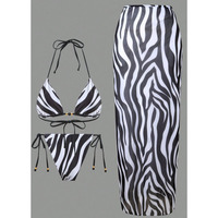 Doorzichtige 3-delige badpak met bloemenprint, sexy sheer bikini, 2026 nieuw binnen, trendy bestseller badkleding met jurkje
