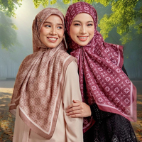 Nouvel Arrivage – Voile en Coton Imprimé Personnalisé, Écharpe Hijab en Polyester à Motifs Floraux, Design Exclusif pour Femme, Bawal Tudung Musulman