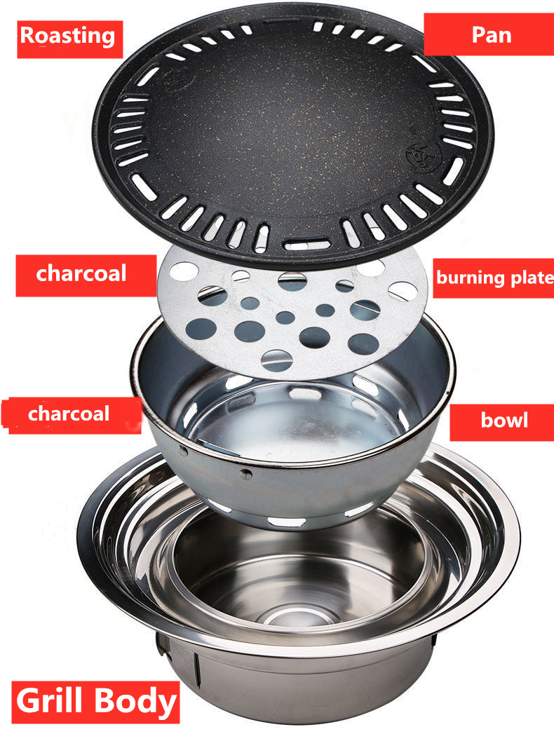 Multifunction SS304 Smokeless Bbq Grill Outdoor Charcoal Bbq Gril Anti Rust