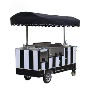 JX-CC180 Carrito de Comida Callejero con Estructura de Aluminio y Acero Inoxidable, Máquina Expendedora de Café, Crepas y Tacos, 110V/220V, para Comida Rápida - Product Image 1