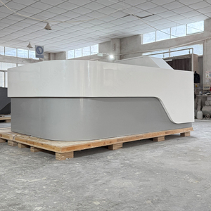 Banconi e Sedie da <span class=keywords><strong>Bar</strong></span> a Forma di L per Ristoranti e Hotel, Tavolo da <span class=keywords><strong>Bar</strong></span> Unico con Frontale in Marmo Corian - Product Image 6