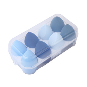 Egg <b>box</b> eight grid set powder puff non-latex powder puff beauty egg makeup egg gourd water <b>drop</b> chamfered powder puff set makeup - Product Image 6