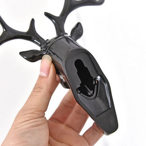 Deer Head <b>Wall</b> <b>Hook</b> Black Double <b>Hook</b> <b>Wall</b> Mounted For <b>Keys</b> Bags Door Or <b>Wall</b> Use - Product Image 3
