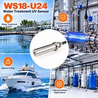 Capteur UV WS18-U24 UVWORKS Modbus 0~500MW/ Cm2, détecteur de lumière ultraviolette, plaque de détection d'intensité UVA UVB UVC pour le traitement de l'eau