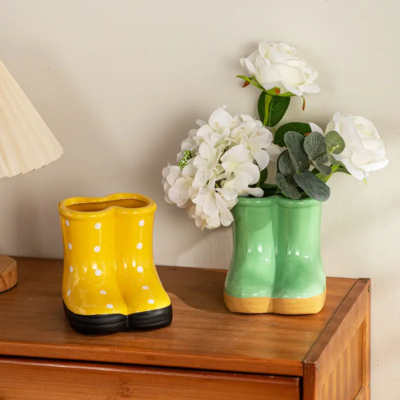Lelyi Ins японский стиль резиновые сапоги керамические вазы Креативные украшения для ботинок кухонные палочки для еды трубка для хранения суккулентваза