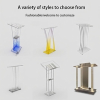 Atril Moderno de Acrílico Transparente con Logotipo y Color Personalizados, Podio Plegable Multifuncional para Uso en Escuelas, Hoteles, Hogares y Bares