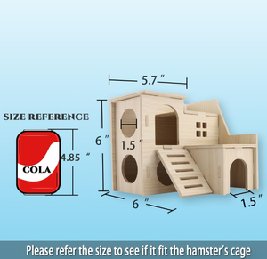 Petit hamster labyrinthe maison en <span class=keywords><strong>bois</strong></span> maison toboggan amusant <span class=keywords><strong>cabane</strong></span> à deux étages pour gerbille naine souris souris Rat petits animaux - Product Image 6