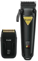 WAER WA-6554 Nouveau Kit de Toilettage Professionnel pour Homme avec Tondeuse et Rasoir Dorés, Recharge USB, En Stock