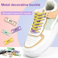 Baskets Macaron Candy Color AF1 avec boucle en dentelle métallique et décorations pour lacets de chaussures