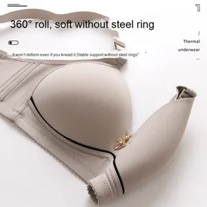 Reggiseno da donna transfrontaliero, confortevole e traspirante, taglie forti, in nylon, con coppe sottili lucide, push-up, senza ferretto, non magnetico, per seni abbondanti - Product Image 2