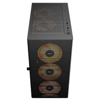 High Air Flow Mid Tower ATX Vertical Gaming PC Case Desktop Computer Case with Perforated Tempered Glass Window & Towers