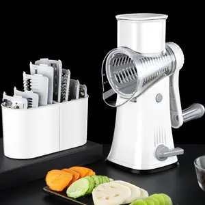 Triturador De Ralador De Queijo Rotativo De Alta Qualidade 5 em 1 slicers mandolina Drum Vegetable Slicer chopper Potato Cutter moedor