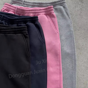 Pantalones Unisex de alta calidad personalizados algodón poliéster recto pierna abierta cremallera sólido liso neopreno en blanco Jogger pantalones de chándal para hombres - Product Image 4