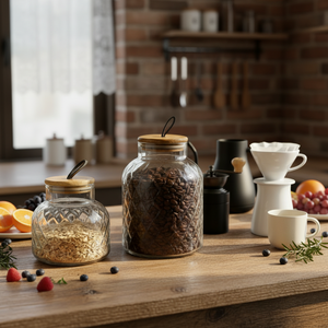 Recipiente <span class=keywords><strong>de</strong></span> Vidrio Decorativo con Patrón <span class=keywords><strong>de</strong></span> Diamantes, Tapa <span class=keywords><strong>de</strong></span> Madera, Hermético, Apto <span class=keywords><strong>para</strong></span> Alimentos, Frasco <span class=keywords><strong>de</strong></span> Almacenamiento <span class=keywords><strong>para</strong></span> Cocina, <span class=keywords><strong>para</strong></span> Cereales, Arroz, Harina, Pasta, Azúcar - Product Image 3