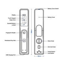 Cámara inteligente Tuya Cerradura de puerta de Seguridad Biométrica inteligente Puerta Reconocimiento facial 3D Cerraduras inteligentes automáticas