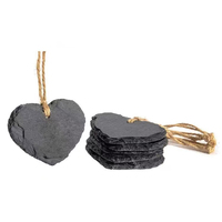 NOUVEAU Panneau de porte personnalisé en forme de cœur en ardoise naturelle Plaque de nom à suspendre avec corde de jute Décoration murale de jardin de Noël