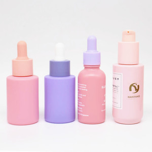 บรรจุภัณฑ์เครื่องสำอาง สีชมพู สีม่วง สีแดง สำหรับผลิตภัณฑ์บำรุงผิว ขนาด 20 มล. 30 มล. 40 มล. 50 มล. 60 มล. 80 มล. ขวดแก้วแบบหยดสำหรับเซรั่มและน้ำมัน - Product Image 1