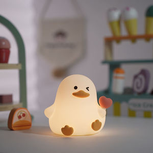 Multi-color Lights Touch Kids Cartoon Nursery Bedside Cute Led Small Duck Silicone Night Light For bedroom gift desktop <b>lamp</b> - Product Image 2