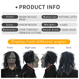 Su misura Halloween raccapricciante spaventoso biochimico <span class=keywords><strong>alieno</strong></span> Zombie <span class=keywords><strong>maschera</strong></span> terrore fantasma <span class=keywords><strong>maschera</strong></span> diavolo Nausea verme insanguinato <span class=keywords><strong>maschera</strong></span> in lattice realistico - Product Image 6
