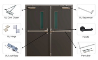 Pintu Baja Anti Api Modern Interior Grosir dengan Permukaan Berlapis Bubuk untuk Bengkel