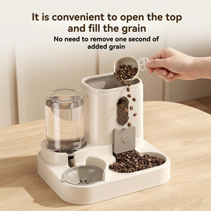 Comederos de Plástico para <span class=keywords><strong>Perros</strong></span> y Gatos, Tazón Doble con Dispensador Automático Integrado de Comida y Agua, Accesorios para Mascotas - Product Image 6
