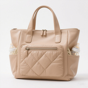 <span class=keywords><strong>Bolsa</strong></span> de <span class=keywords><strong>Maternidad</strong></span> de Cuero Genuino, Elegante Bolso Tote para Bebé con Organizador Multicompartimentos, Bolsillos Laterales y Asa Superior, Servicio OEM/ODM - Product Image 2