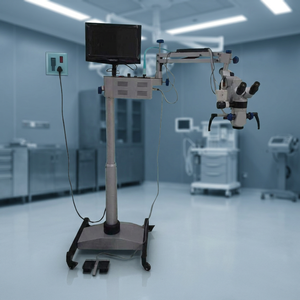 Microscope chirurgical dentaire inclinable avec grossissement 25x, alimentation électrique, certifié CE, construction métallique. - Product Image 1