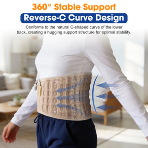 गंध ओम डिजाइन वायु दबाव कमर कर्षण समर्थन लुंबर ब्रेस स्ट्रैप बैक रीढ़ की हड्डी - Product Image 3