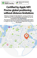 Pelacak Dompet Pintar Nirkabel, Kartu Pencari Lokasi Bersertifikasi MFi untuk Tas Tangan, Ransel, Anti Hilang, Kompatibel dengan Apple Find My dan Google Find Hub